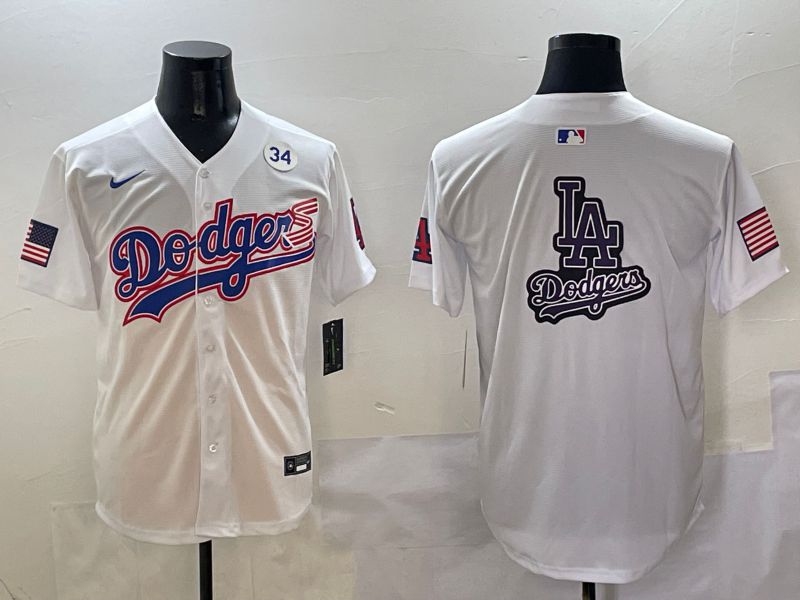 Men Los Angeles Dodgers Blank White national flag second generation joint name Nike 2025 MLB Jersey style 22->los angeles dodgers->MLB Jersey